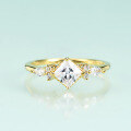 wholesale S925 sterling silver and 14K gold-plated ring with 5A zirconia, fashionably elegant and luxurious-0-1