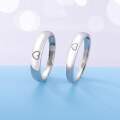 wholesale Metal Material: S925 Sterling Silver Korean-style minimalist love ring open adjustable couple bands for Valentine's Day gift wholesale and dropshipping-0-1