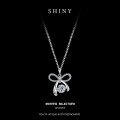 Sterling Silver Bow Minimalist Pendant Necklace, Hypoallergenic Wholesale New Arrival-0-4