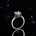 Silver Moissanite Ring Women 3ct Classic Four-Prong Setting-0-0
