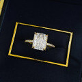 wholesale S925 Sterling Silver High Carbon Diamond 8*10mm Radiant Cut Ring Women's Cross-Border Style Dropshipping-0-3