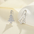 wholesale [925 Sterling Silver] Fashionable and high-end Christmas tree ear hook earrings with moissanite, a new Christmas gift for best friends-0-2