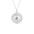 S925 Silver Dreamcatcher Wreath Necklace with Moissanite Pendant-0-3