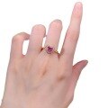 wholesale S925 Silver Metal Live Streaming 6*6mm Heart-shaped Peach Pink Gang Ring for WomenIns Style-0-4