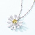 wholesale S925 Sterling Silver Cross-Border New Korean Style Fresh and Delicate Daisy Necklace for Women, Fashionable Popular Valentine's Day Gift-0-2