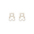 wholesale S925 Sterling Silver Cute Bear Earrings with Pearl for Women, Trendy Ear Piercing Jewelry New Collection-0-4