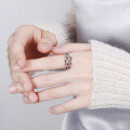 wholesale S925 Sterling Silver Fashion Korean Style Star Moon Ring Trendy Forest Style Ins Element Vintage Open Ring-0-2