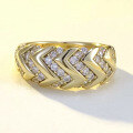 wholesale S925 sterling silver gold-plated shimmering wave ring, trendy jewelry romantic collection new-0-0
