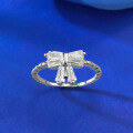 wholesale S925 silver jewelry, daily fashion elegant bow white diamond simple style-0-2