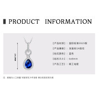 S925 Sterling Silver Emerald-Cut Drop Necklace, Wholesale Supplier-Angel's Tears Necklace  925 Silver