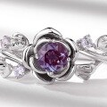 wholesale S925 sterling silver wholesale of new trendy fashion alexandrite rose flower ring with design-0-2