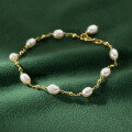 wholesale S925 Sterling Silver Pearl Series Light Bead Bracelet Vintage Style Design Sense Elegant Jewelry for Women S6482-0-0