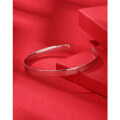 wholesale 925 Sterling Silver Smooth Surface Openable Minimalist Fashion Simple Circle Niche Young Women's Bracelet for Girlfriend-0-2