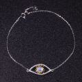 wholesale Sterling Silver New High-End Evil Eye Natural Creamy Blue Moonstone Ring Necklace Bracelet Set-0-2