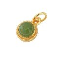 wholesale Gold-plated 925 silver inlaid with natural jadeite and jasper small silver accessory fittings, small pendants, bracelet clasps, and small tassels-0-4