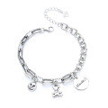 wholesale S925 Sterling Silver Korean Retro Smile English Cute Bear Accessory Creative Sweet Cool Style Bracelet-0-4