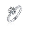 Sterling Silver Micro-Pavé Moissanite Starburst Ring-0-3