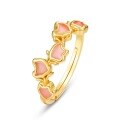 wholesale 925 Silver Gold-Plated Spring New Lilac Flower Pink Empty Window Enamel Small Floral Design Ring for Women-0-5