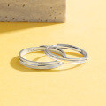 wholesale S925 Sterling Silver Couple Rings Minimalist Luxury Modern Adjustable Matching Bands for Men and Women 520 Valentine's Day Gift-0-5