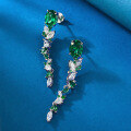 wholesale S925 silver new elegant and versatile 7*9mm oval emerald diamond earrings for women-0-3