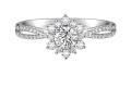 S925 Sterling Silver 05ct Moissanite Women's Interwoven Snowflake Sunflower Engagement Ring Setting-0-3