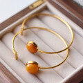 wholesale S925 silver with natural Russian amber and antique beeswax designed bracelet-0-3