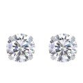 wholesale S925 Sterling Silver Minimalist and Elegant Sleep-Proof Small Stud Earrings for Women, Basic Round Cultured Piercing Moissanite Earrings-0-4