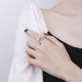 wholesale S925 Sterling Silver Retro Korean-style Creative Round Ball Drop Open Adjustable Unique Niche Design Ring-0-2