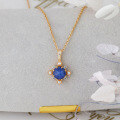 wholesale S925 Silver Plated 14K Gold Snowflake Design Pearl and Star Sapphire Pendant-0-0