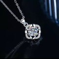 Sterling Silver Moissanite Four-Leaf Clover Pendant Necklace-0-0