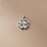 wholesale 999 Silver NaLan Fresh Sweet Ins Style Design Ice Ice Clover Four-Leaf Clover Pendant Y01595-Pure Silver 999 Single Pendant Pure Silver