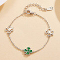 wholesale S925 Sterling Silver Lucky Four-Leaf Clover Children's Bracelet, Fresh and Sweet Minimalist Design, Forest-Style Jewelry Wholesale-0-1