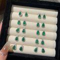 wholesale S925 Sterling Silver Gourd Yang Green Jadeite Ear Studs Inlaid with Jade Full Green Earrings New Chinese Style Light Luxury High-End Ear Accessories-0-0