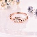 wholesale 18K gold, AU750 white gold, 14K rose gold diamond-embedded ring, paired branch design jewelry, matching rings-0-2