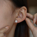 S925 Silver Moissanite Bull Head Stud Earrings for Women-0-1