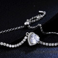 925 Silver Moissanite Heart Pendant Necklace Live Stream Direct Sales-0-0