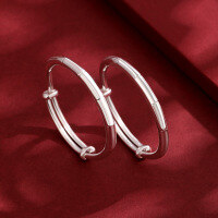 wholesale 9999 Pure Silver Auspicious Healthy Baby Bracelet Anklet Engravable for Full Moon Birthday and First Birthday Gifts-00710 polished 999 silver bracelet pair about 30g 999 silver