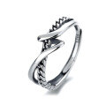 wholesale S925 sterling silver retro geometric irregular ring hip-hop sweet cool style design Thai silver index finger ring for women-0-4