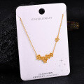 S925 Sterling Silver K Gold Pendant Necklace with Gourd and Plain Pi-0-29