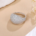 wholesale S925 silver gold-plated cross-border new full-drill moissanite ring,hip-hopunisex ring-0-2