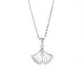 wholesale S925 Sterling Silver Small Fresh Fashion Light Luxury Zircon Ginkgo Leaf Women's Exquisite and Elegant Versatile Necklace Wholesale-0-4