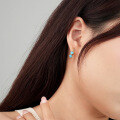 wholesale 925 Sterling Silver Turquoise Heart Earrings For Women, Small And Exquisite, Minimalist Ear Clips, Cross-border Ready Stock-0-3