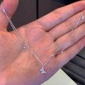 wholesale S925 Sterling Silver High-End Zircon Double-Layer Butterfly Necklace for Best Friend's Birthday Gift Women's Collarbone Chain Luxury Niche-0-4