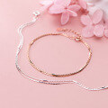 wholesale S925 silver bracelet for women, Korean-style fashion, ins-style double-layer straight bar, girly heart jewelry S3478-0-0