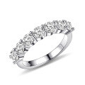 wholesale S925 Silver minimalist half-bezel set moissanite ring 3mm 4mm moissanite couple rings-0-4