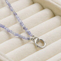 wholesale S925 Silver Plated 14K Gold Japanese Retro Light Luxury Tanzanite Necklace-0-1