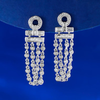 wholesale S925 silver jewelry, fashion evening banquet-style lightweight luxury elegant earrings with a high-end feel, perfect for pairing with evening gowns-E555 Dreamcatcher Earrings>925 Silver