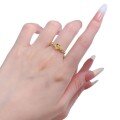 wholesale S925 Gold-Plated Silver New Style Plum Blossom Row Ring for Women, Minimalist Thin Stackable Ring Fashion Design-0-4