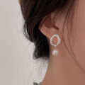 wholesale S925 Sterling Silver Women's Korean Booth Vintage Baroque Pearl Earrings New Stud Earrings-0-2