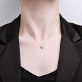 S925 Silver Four-Leaf Clover Cat's Eye Stone Necklace-0-1
